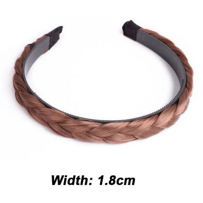 Wig Braided Headbands for Women Fishbone Wide Twist Hairbands Handmade Head Hoop Hair Bands Styling Headwear Accessories Gift