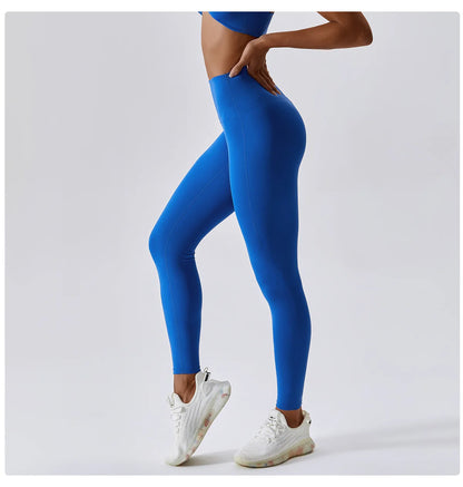 Women's Yoga Pants Nude Feeling Running Speed Dry Buttock Lifting Fitness Pants High Waist Tight Gym Push-Up Sweat Pants