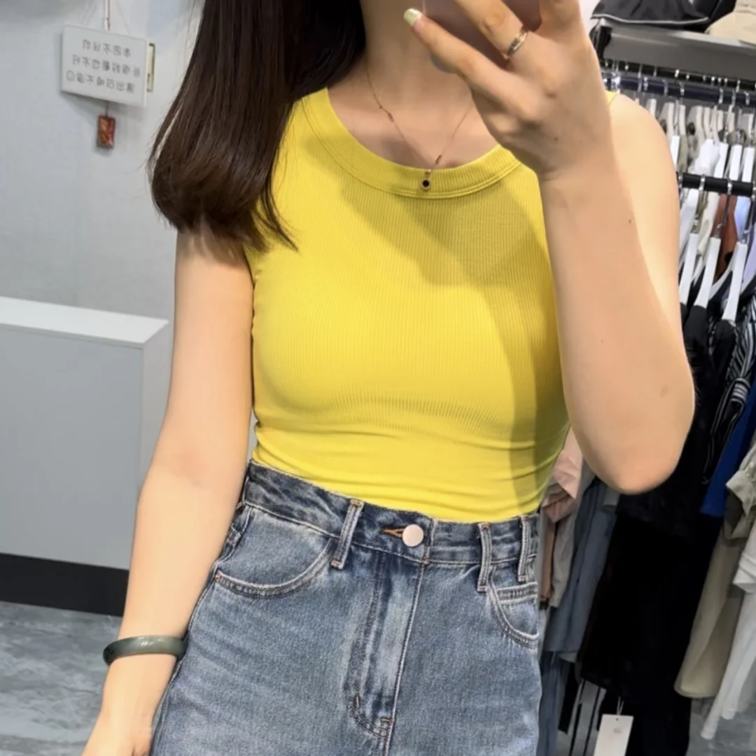 Women's Tank Top Crop Sexy Off Shoulder O Neck Solid Ribbed Knitted Casual Sport Vest Basic Elastic Camisole