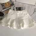 Girls Skirt 2023 New Fashionable Spring and Summer Elastic Waist Casual Simple Solid Color Sweet Girls Mini Skirts