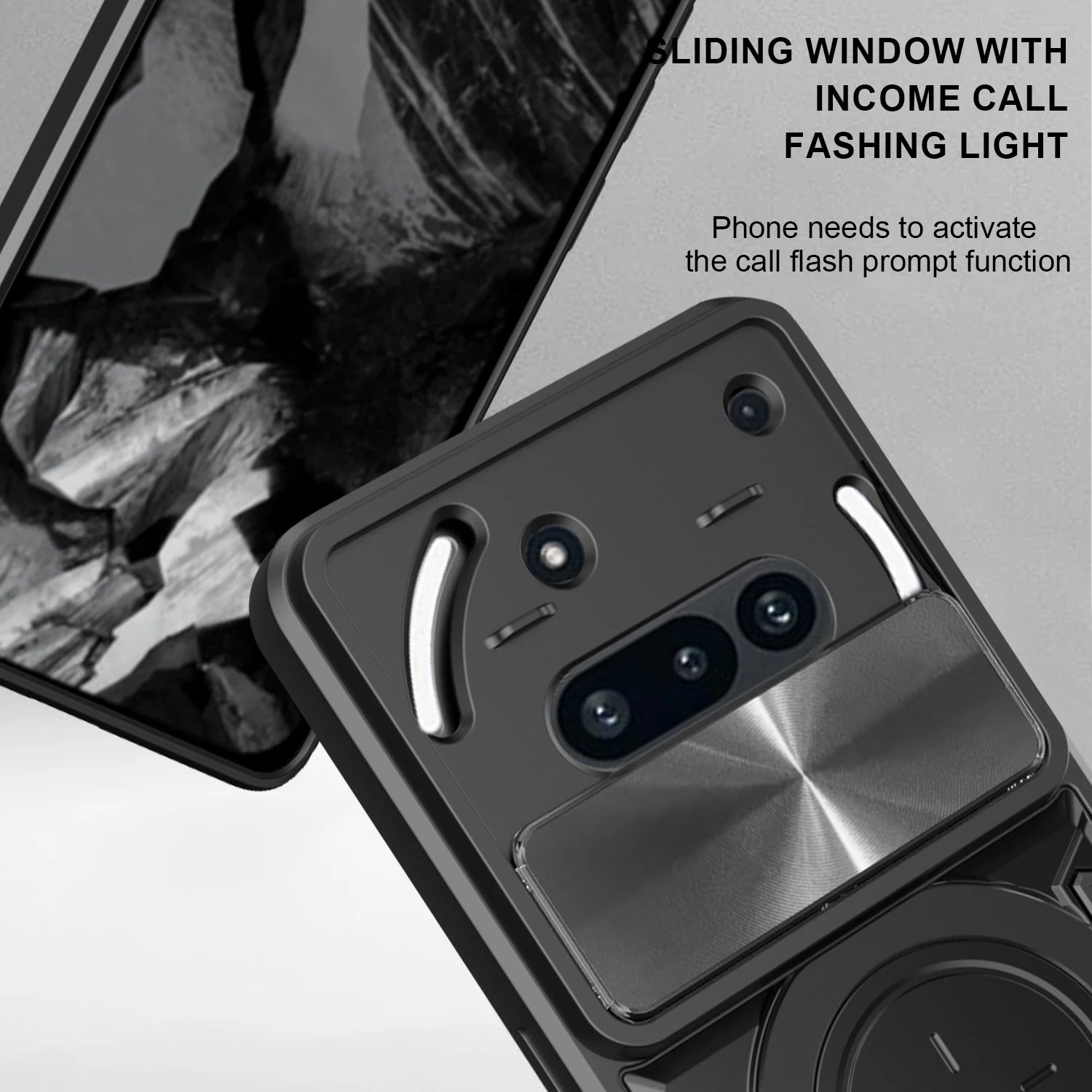 Protective Cover For Nothing Phone 3a Case With Ring Stand Holder Lens Protection Fundas Coque Capa