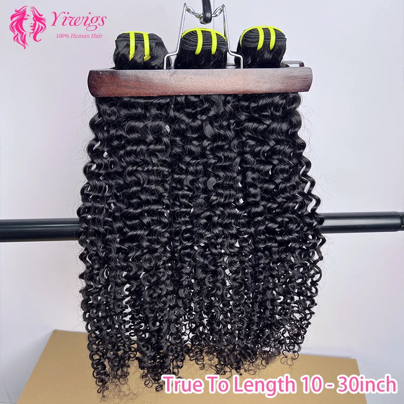 Yiwigs 12A Grade Deep Curly 100% Raw Virgin Human Hair Bundles Vietnamese Unprocesse Curly Hair Weave Extensions For Women