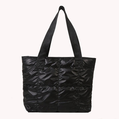 Fashion Tote Handbags for Women Black Large Capacity Soft Rhombus Bags Vinatge Quilted Shoulder Bag Purse for Travel Shopping