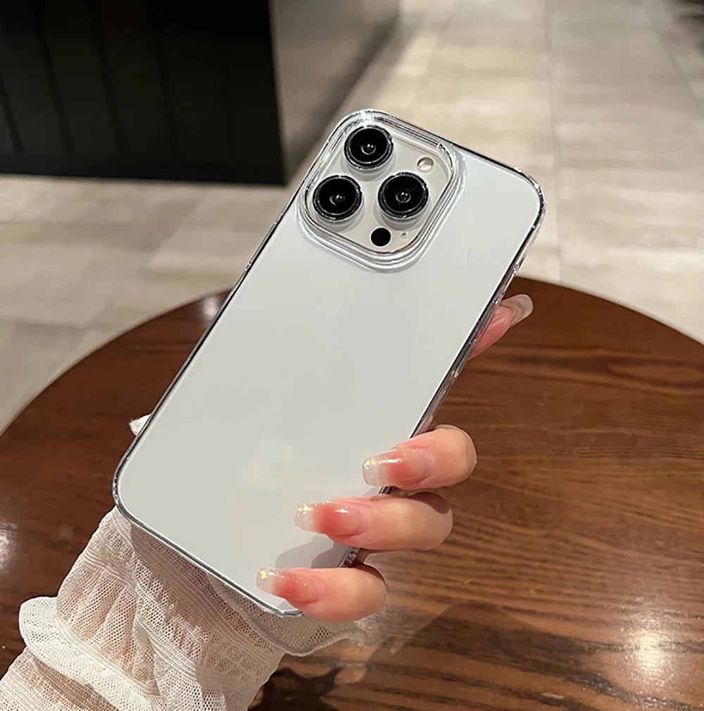 Luxury Shockproof Clear Bumper Cases For iPhone 16 15 14 13 12 11 Pro Max Plus Transparent Soft Acrylic Phone Cover Accessories