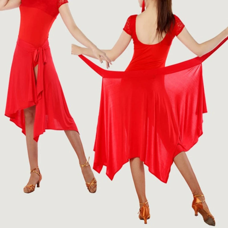 Summer Skirts For Women 2024 Black Purple Red Color Professional Irregular Hem Dancing Skirt Latin Dance Skirt For Female