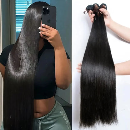 12A Brazilian Bone Straight Hair Bundles Wholesale Cheap Natural Color 100% Virgin Human Hair Extensions For Black Women
