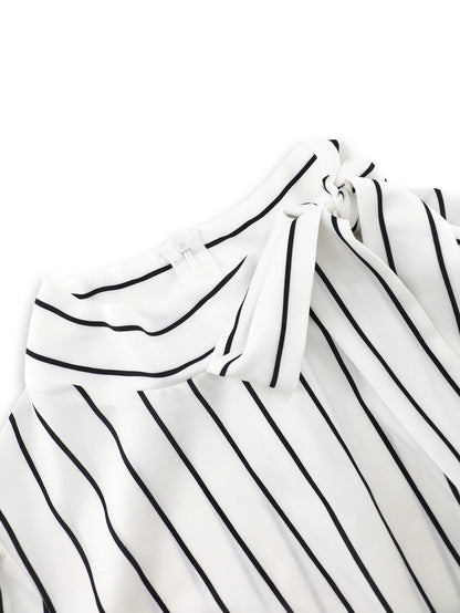 Women's Dresses Formal Fashion Office Lady Professional High-end Stand-up Collar Thin Striped Party Dress Vestidos De Mujer