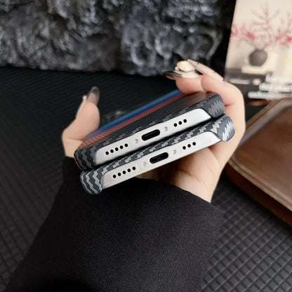 Simple Slim Matte Carbon Fiber Frameless Phone Cases for iPhone Shockproof Hard Cover 16 15 14 plus 13 12 pro Max 11 Half Pack