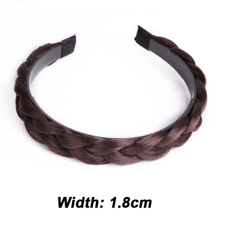 Wig Braided Headbands for Women Fishbone Wide Twist Hairbands Handmade Head Hoop Hair Bands Styling Headwear Accessories Gift