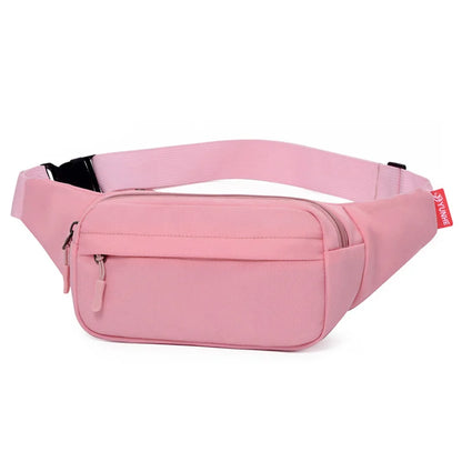 Men's and Women's Universal Models Waist Bag Fashion Crossbody Bags Sports Cell Phone Bags Solid Color Large Capacity Chest Bag