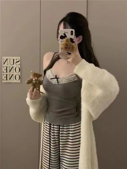 Women Camisole Tank Tops Sexy Bow Sleeveless Corset Top with Chest Pad Sweet Lace Patchwork Crop Tops Summer Slim Elegant Camis