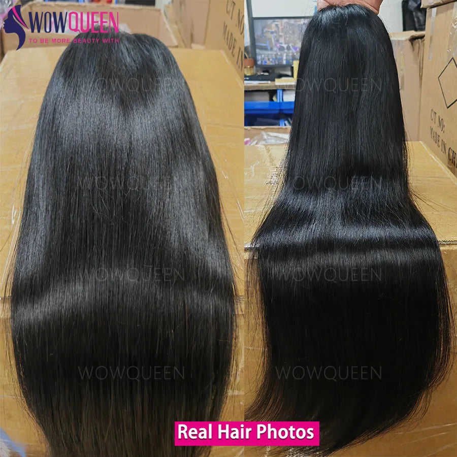 6x4 Glueless Wig Human Hair Ready To Wear Straight Human Hair Wigs Preplucked 32 Inch Pre Cut Lace 4x4 Transparent Closure Wig