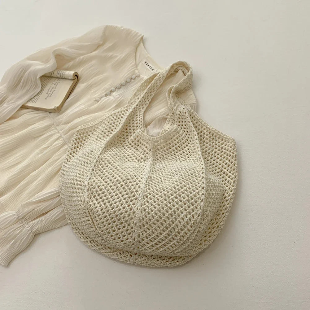 Women's Shoulder Bags Casual Straw Wicker Woven Ladies Handmade Totes Large Capacity Summer Beach Female's Messenger Bag