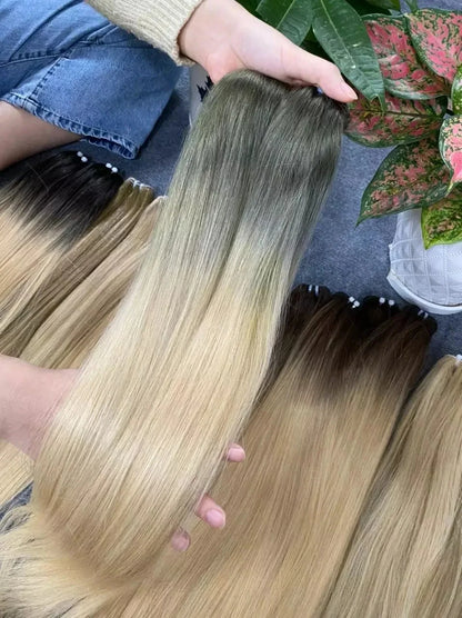 Maxhair No Weft 613 Human Hair Weave Blonde Straight Human Hair 1B 613 Ombre Blonde Vietnamese Straight Hair Bundles Remy