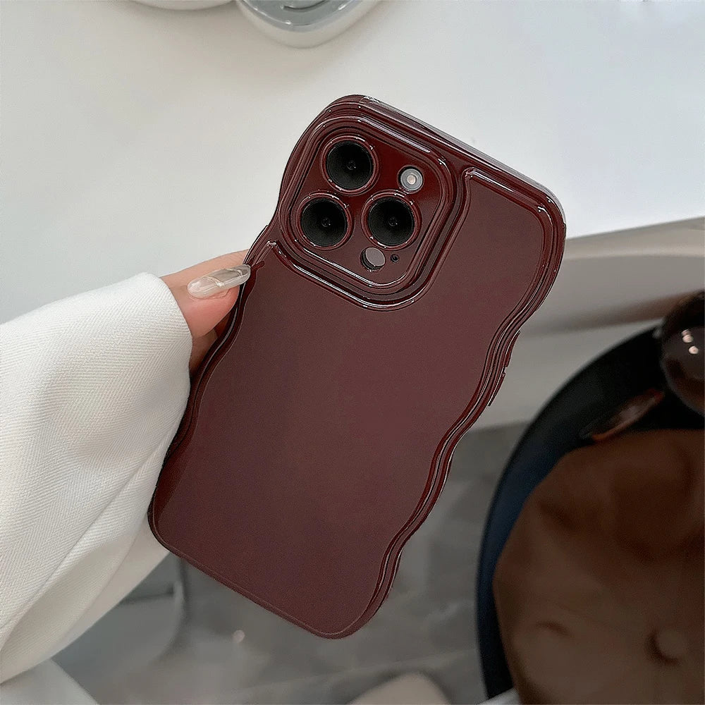 New Men Women Wave Phone Case For iPhone 12 13 14 15 16 Pro Max Shockproof Dissipate Heat Silicone Soft Cases Protective Shell