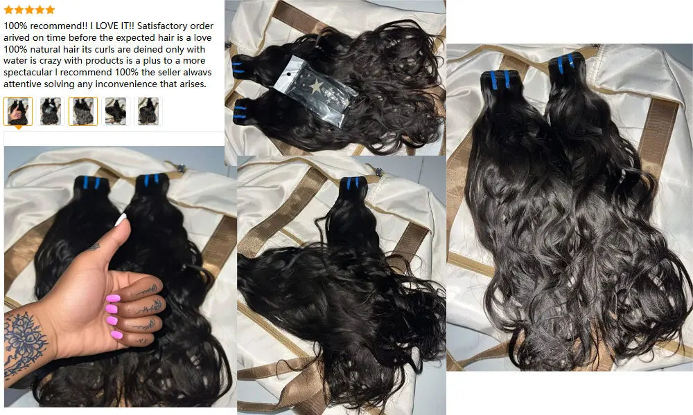 Natural Wave Hair 1/3/4 Bundles Deal 100% Virgin Raw Human Hair Weave Extension Double Wefts Can Be Colored Dyed 10-30Inch