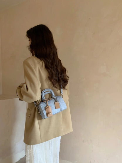 Women's Handheld Bags Fashion Shoulder Bags New Canvas Denim Bolsa Girl Trend Leisure Versatile Square Bolsa Crossbody Bags