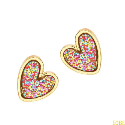 E0BE Creative Heart Earrings A Must Have Ear Studs Charm For Trendy Women's Wardrobe