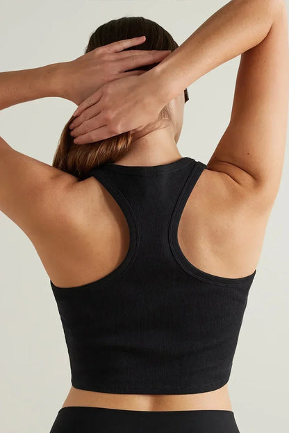 Cotton Sleeveless Tank Top for Women Summer New White Slim Yoga Fitness Vest Leisure Running Gym Breathable Pilates Tank Top