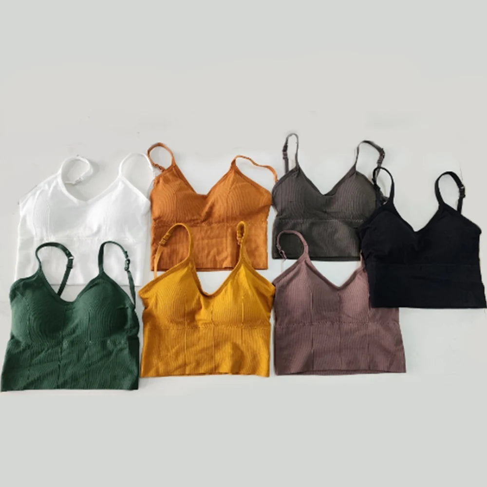 Women Sexy Tops Tube Push Up Bra Female Streetwear Sleeveless Camis Seamless Sport Lingerie Tee Crop Top Bandeau Top Tanks