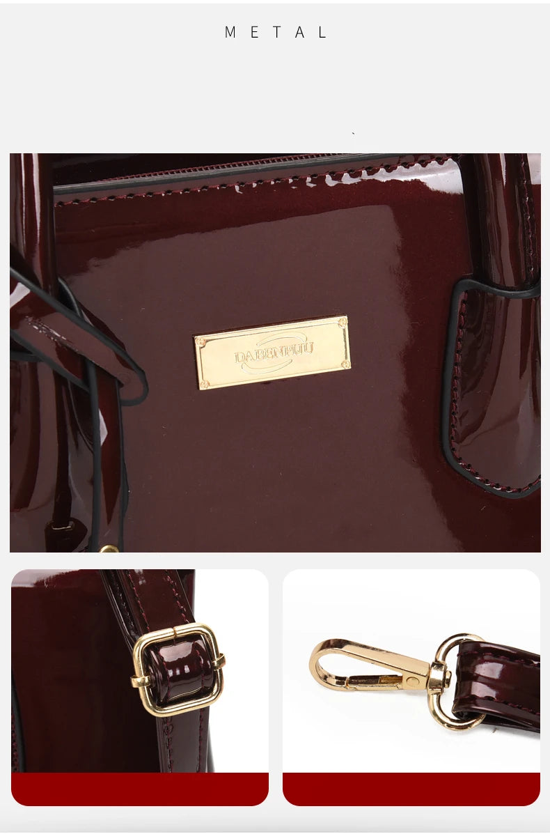 Women Handbags High Quality Patent Leather Women's Bag Fashion Shoulder bag Luxury Tote bag+card package Designer Messenger Bags