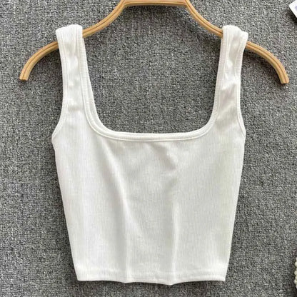 Tank Top Women Sexy Backless Y2k Top Slim Fit Bottoming Blouse Solid Crop Top Sleeveless Camis Mujer