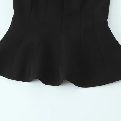 TRAF Top for Women Fashion Summer Short Skirt Hem Bow Sleeveless O-neck Blouse Street Clothing Vest Tank Chic Ladies Tops Mujer