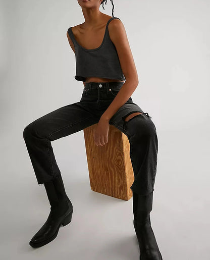 100% Cotton Tops For Women 2024 Casual Sleeveless Women Summer Top Streetwear Sexy Crop Tops Ladies Aesthetic Clothing