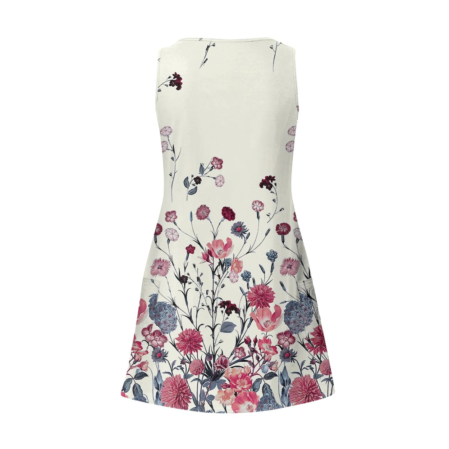 Dresses For Women 2024 Fashion Women'S Casual Print Summer Bohemian Beach Dress With Pockets V Neck Tank Dress Formal Dresses