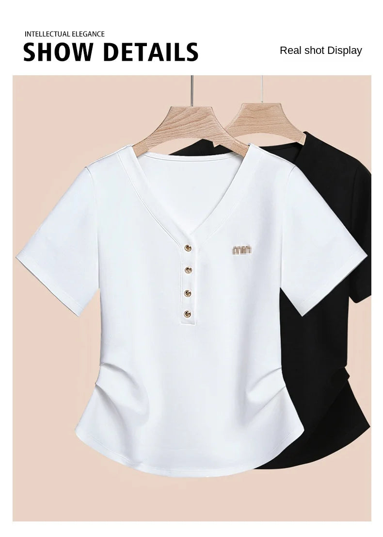 Tops Woman 2024luxury Designer Korean Fashion Summer Outfit T Shirts for Women 2024 White Shirts Y2k 3xl