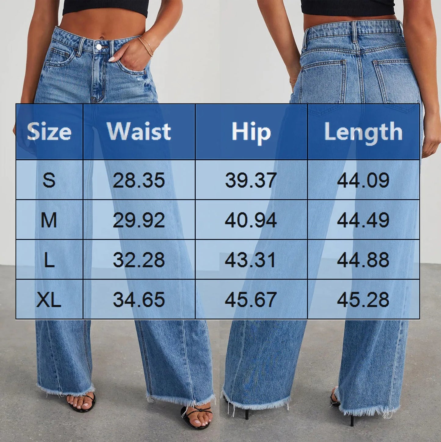 Women Denim Pants Trend Wide Leg Pants High Waist Fashion Loose Trousers Spring Autumn Classic Straight Pants Pantalones  ﻿