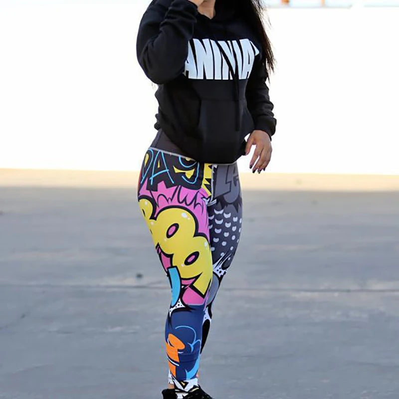 Print Yoga Pants Women Unique Fitness Workout Sports Running Leggings Sexy Push Up Gym Wear Elastic Slim 2025