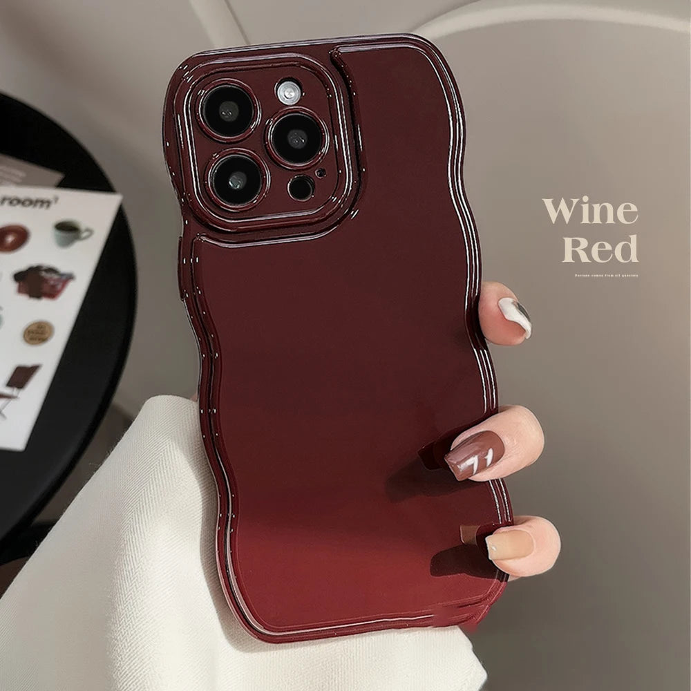 New Men Women Wave Phone Case For iPhone 12 13 14 15 16 Pro Max Shockproof Dissipate Heat Silicone Soft Cases Protective Shell