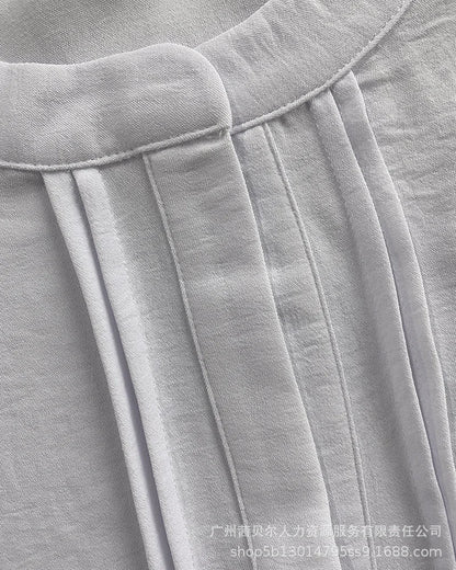 Tops Women Blouse Top Flare Sleeve V Neck Summer Casual Loose Bell Sleeve Work Simple Tees Y2k Streetwear Elegant Splice 2025