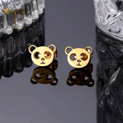 Wholesale Stainless Steel Earrings for Women Girl Animal Clover Flower Cat Bird Unicorn Bear Butterfly Dragonfly Dog Ear Studs