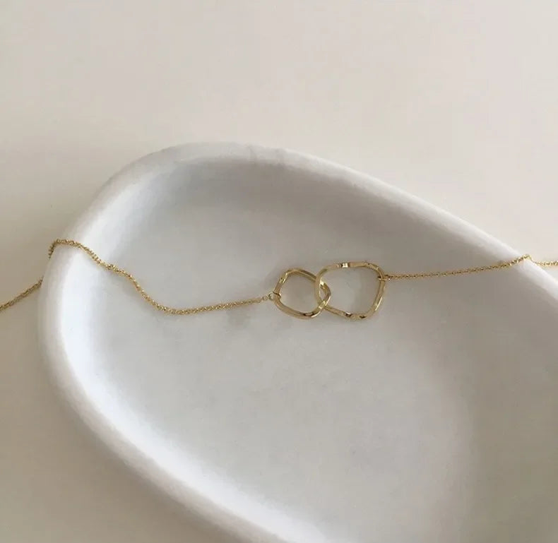 Two Round Shaped Necklaces Female Exquisite Geometric Women Chain Choker Neck Necklace Birthday Gift For Ladies Fashion Jewelry