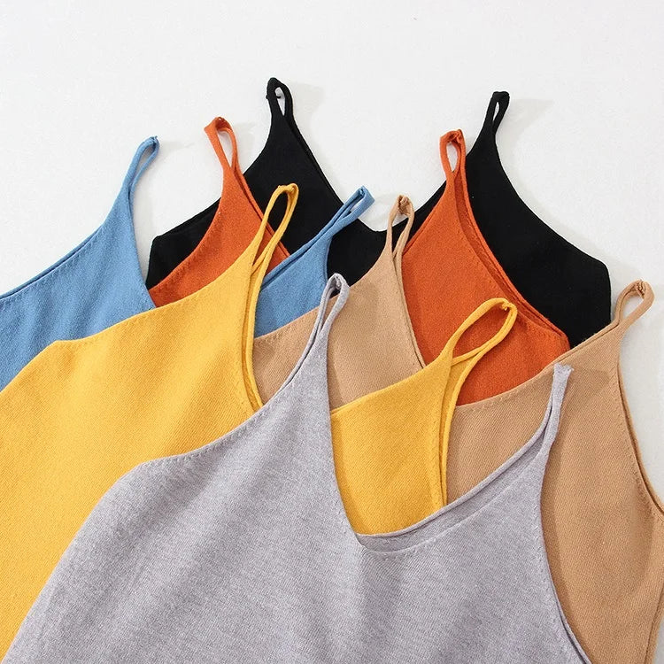 Women Knitted Top Straps Basic Summer Tank Tops For Women 2023 Camisoles T Shirts Women Tops Summer Pulovers Woman Summer Tops
