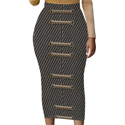 Womens Long Cotton Patchwork Stretch Denim Skirt a Line Flared Jean Maxi Skirt