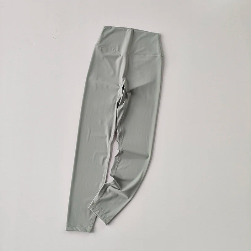 Yoga Pants Without Embarrassment and Nudity Women's High Waisted and Belly Closed Runningtight Fitting Traceless Fitness Legging