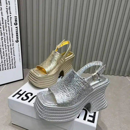High Heels Sandals Women's Chunky Designer Shoes Platform Fashion Slippers Dress New Pumps Flip Flops Elegant Mujer De Sandalias