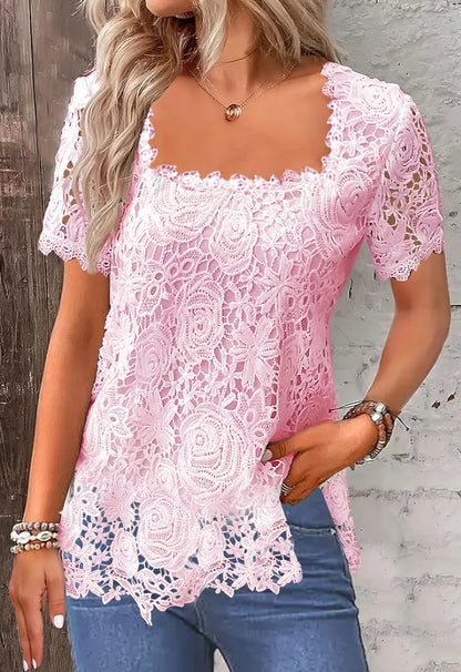 Tops Tees T-Shirts Fashion Clothes Vintage Shirts for Women Clothing Streetwear Lace Harajuku Casual Elegant Summer Spring