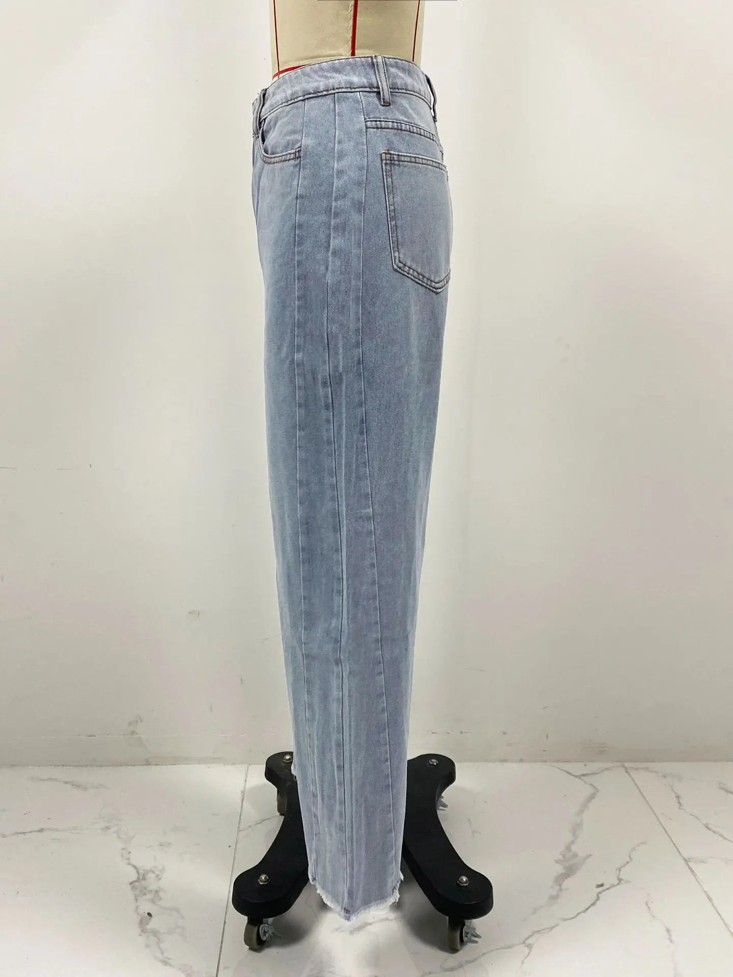 High-waisted Straight-leg Furred Jeans, Women's New Fashion High-waisted Wide-leg Pants Jeans,spring and Autumn for Women Y2k
