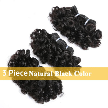 Short Bouncy Curly Human Hair Bundles 100% Human Hair Weft Brazilian Hair Weave Bundle Cheap short deep loose ocean wave bundles