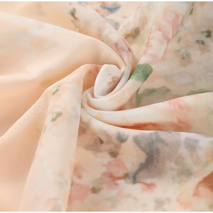 Elegant Floral Printed Long Skirts Set Women Loose Full Sleeve Single Breasted Shirts Pleated Skirt 2025 Summer Lady New Suits