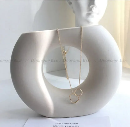 Two Round Shaped Necklaces Female Exquisite Geometric Women Chain Choker Neck Necklace Birthday Gift For Ladies Fashion Jewelry