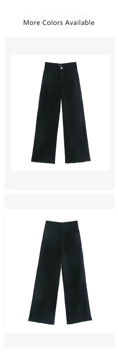 2023 New Women's Wear High Quality Fashion High Waist Straight Slender Wide Leg Jeans