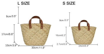 Wicker Woven Basket Bags for Women Handbag Summer Straw Rattan Bag Vacation Travel Beach Bag Handmade Bucket Bags Shopper Tote
