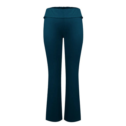 Long Pants Women Fashion Trousers Solid Elastic Leggings Flare Bottoms High Waist Wide Leg Athletic Yoga Bell Pants Summer