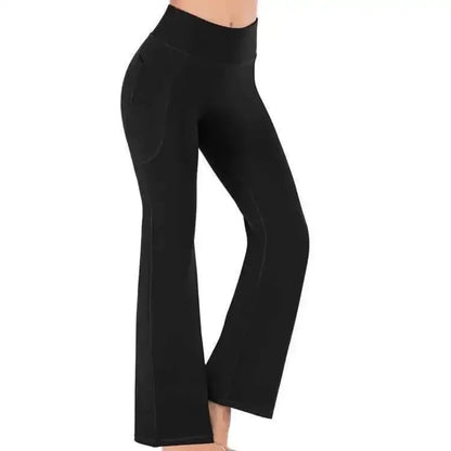 2025 Women's High Waist Yoga Pants 4-Way Stretch Workout Trousers with Pockets, Tummy Control Gym to Office Black Leggings S-3XL
