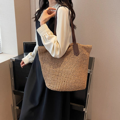 Women Shouder Bag Bohemian Straw Underarm Bag Summer Beach Woven Armpit Bag Large Casual Crochet Tote Bag Shopping Bags